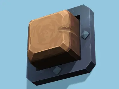 Stylized Wall Button - PBR Game Ready Low-poly 3D model