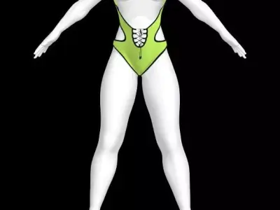 Woman sporty  swimsuit 3D model