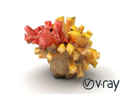 Colorful Coral Reef Cluster model pack Low-poly 3D model