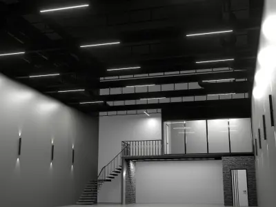 Office Warehouse car studio interior 3D model