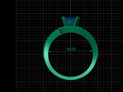 STL 3DM Print Ready Women Diamond Ring Lightweight Printable  3D print model 103