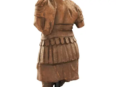 Torso Cuirass statue of a Roman Emperor Low-poly 3D model