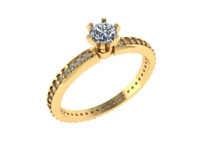 Engagement full diamond ring  3D print model