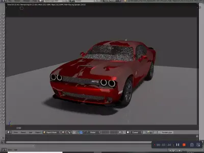 Dodge Challenger srt hillcat 2015 obj 3ds blender and fbx Low-poly 3D model