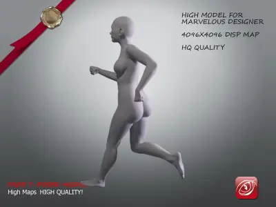 Woman A Testing model - Marvelous Designer Run Low-poly 3D model