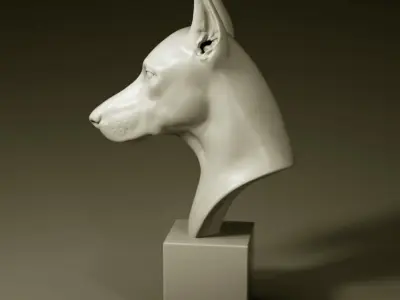Dog bust 01 3D model