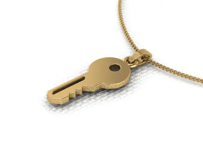 A pendant made in the shape of a key 3D print model