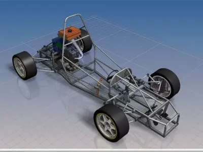 Race car - Tubular Chassis Design 3D model