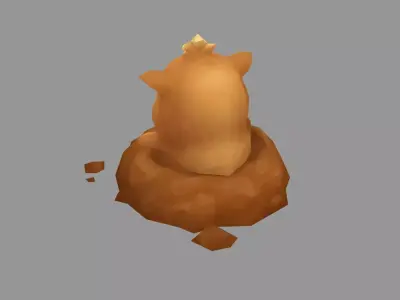 Cartoon groundhog Low-poly 3D model