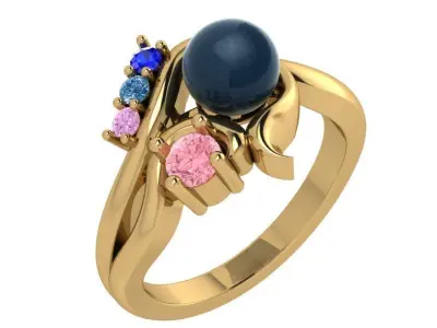 Round Cut Twisted Ring 3642 3D print model