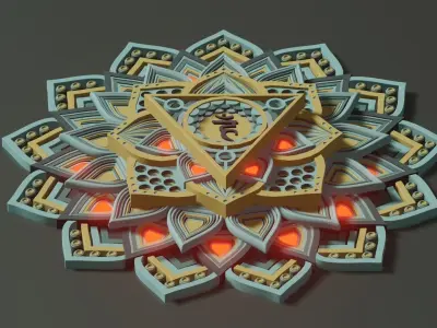 Mandala with glow 3D model