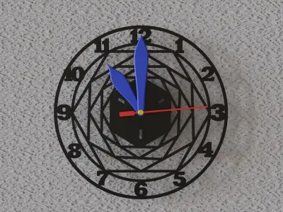 hexagon shape wall clock 3D print model