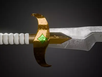 Fantasy Egyptian sword game asset 3D model