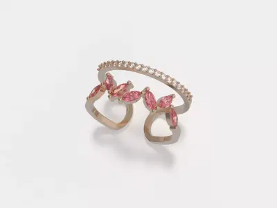 Minimal leaf ring 3D print model