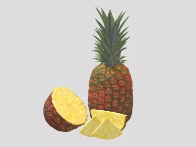 Pineapple Low Poly Low-poly 3D model