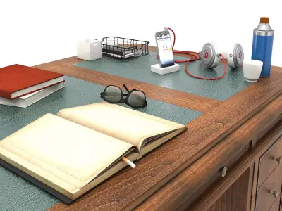 Classic European Style Working Table 3D model