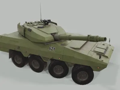 Combat wheeled armored car concept PBR Low-poly Game-ready Low-poly 3D model