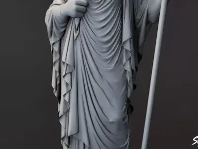 Hestia Statue Low-poly 3D model