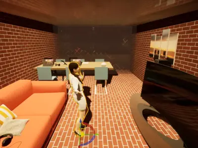 simple living room Free low-poly 3D model