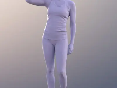 Juliette 10824 - Athletic Woman Drinking  Low-poly 3D model