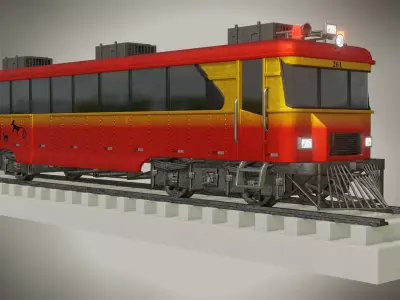 Train - Tren - El Ferrocarril - The Tacna-Arica Railway  -  Low-poly 3D model