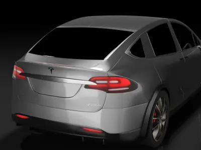 TESLA MODEL X silver Low-poly 3D model