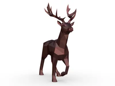 deer low poly 3D print model purchase