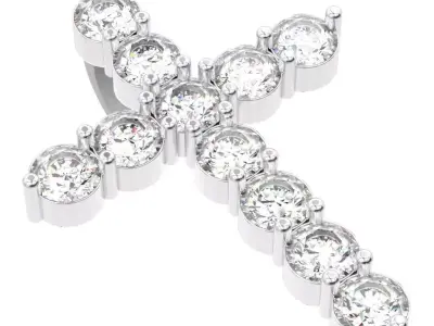 G0480 diamond cross pendant Free 3D print model