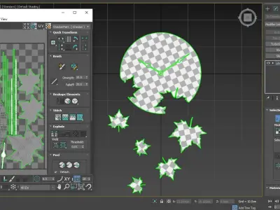 Falling Leaves Modern Wall Clock 3D model