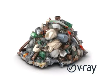 Urban Garbage Pile City Waste and Debris Model Pack Low-poly 3D model