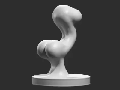 female modern sculpture 3D print model 105 3D print model