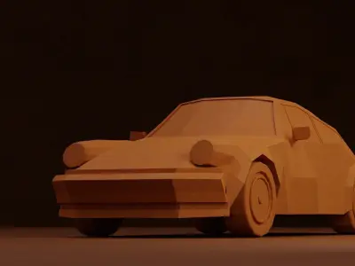Low Poly Porsche 911 Turbo Low-poly 3D model