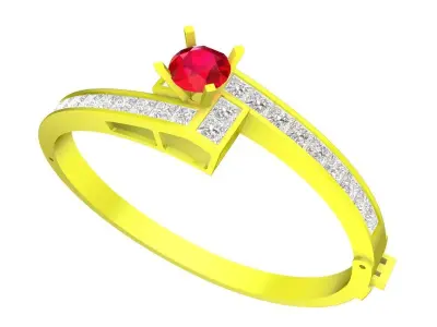 A7560 Luxury Princess Diamond Women Bangle Bracelets 3D Model 3D print model