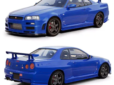 Nissan Gtr R34 Low-poly 3D model