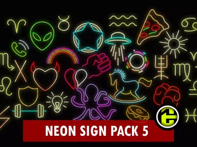 Ultimate Neon Sign pack 5 Low-poly 3D model