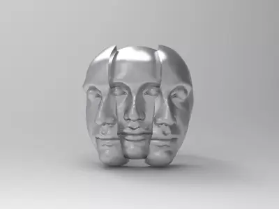 HUMAN FACE RING 3D print model