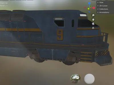 train head and box Low-poly 3D model