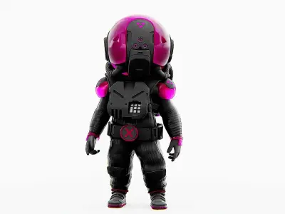 TOON ASTRONAUT F-B  Rigged for Unreal Engine - Unity - MIXAMO  3D model