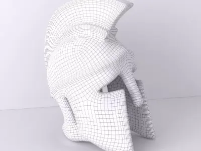 Greek Helmet Ceramic Sculpture 3D model