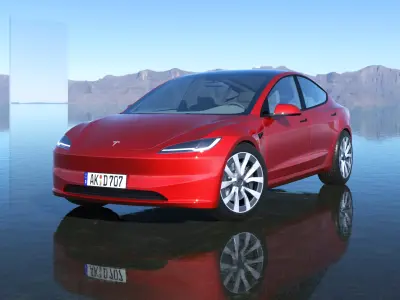 2023 Tesla Model3 Low-poly 3D model
