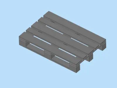 STL printable Wood Pallet  and  Road Safety Cones  3D print model