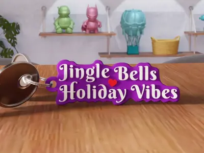 Jingle Bells Holiday Vibes Keychain - 459 3D print model
