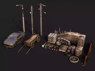 Dusty 3D Asset Pack Low-poly 3D model