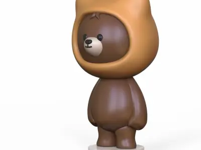 Cute Toy Bear Printable  3D print model