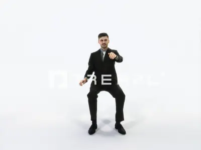 Posture 20B Driver Driving Sitting Elegant Business Man Low-poly 3D model