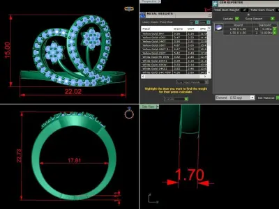 Diamond Jewelry Ring 3D print model 32