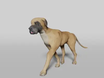 GREAT DANE Low-poly 3D model