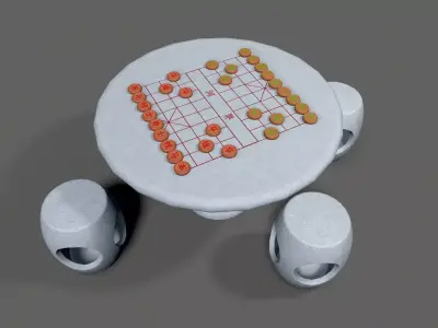 Chinese chess Low-poly 3D model