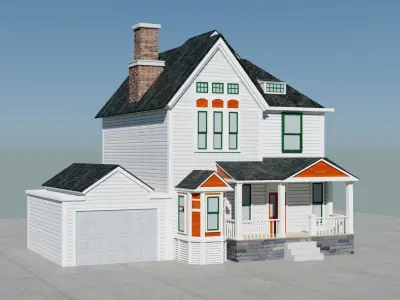 Small Town America Buildings Collection Low-poly 3D model