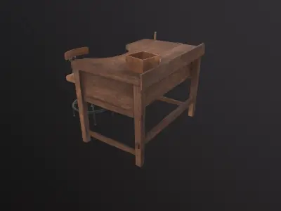 Workbench 3D Model wooden table 3D model